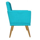 Poltrona Nina Rodapé Sala De Estar Recepção Suede Azul Turque