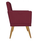 Poltrona Nina Rodapé Sala De Estar Recepção Suede Bordô - Aha