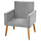 Poltrona Nina Suede Cinza Claro
