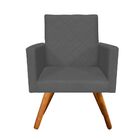 Poltrona Nina Suede Grafite Pés Palito Castanho D'rossi