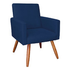 Poltrona Nina Suede Pés Palito Castanho M11 - D'rossi - Azul