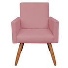 Poltrona Nina Suede Pés Palito Castanho M11 - D'rossi - Rose