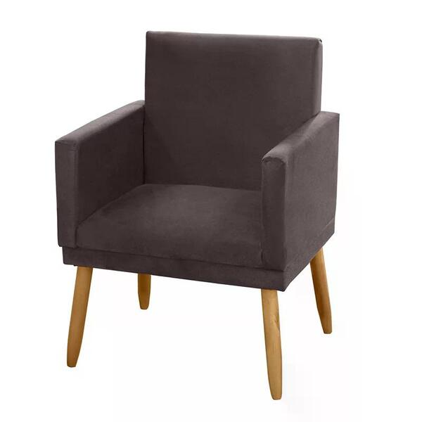 Poltrona Nina Suede Pés Palito - Romer Móveis