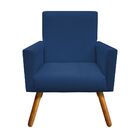 Poltrona Nina Veludo Azul Marinho Pés Palito Castanho D'rossi