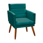 Poltrona Nina Veludo Azul Tiffany De Madeira Speciale Home