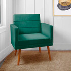 Poltrona Nina Veludo Azul Tiffany De Madeira Speciale Home