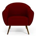 Poltrona Nina Veludo B-278 Com Pés Palito Castanho Domi