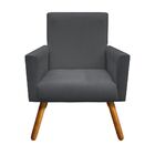 Poltrona Nina Veludo Grafite Pes Palito