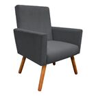 Poltrona Nina Veludo Grafite Pes Palito