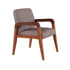 Poltrona Niterói Poliéster Cinza E Amêndoa