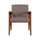 Poltrona Niterói Poliéster Cinza E Amêndoa