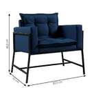 Poltrona Nixon Linho Azul Marinho