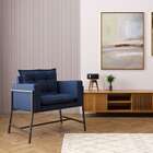 Poltrona Nixon Linho Azul Marinho