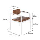 Poltrona Noah Fixa C/4 Pés 78 X 60,5 X 60,5 Cm Pés Brancos