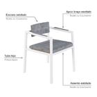 Poltrona Noah Fixa C/4 Pés 78 X 60,5 X 60,5 Cm Pés Brancos