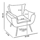 Poltrona Odisseia Suede Pés Palito Castanho D03 - D'rossi - A