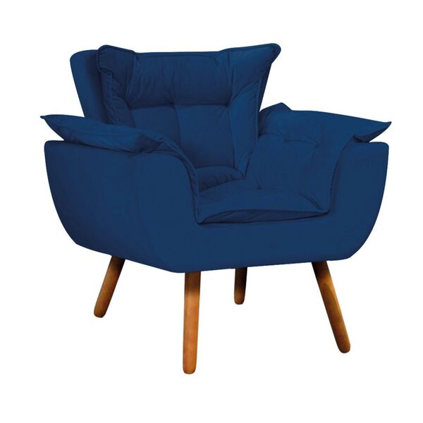 Poltrona Odisseia Suede Pés Palito Castanho D03 - D'rossi - A