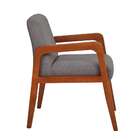 Poltrona Olinda Poliéster Cinza E Amêndoa