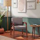 Poltrona Olinda Poliéster Cinza E Amêndoa