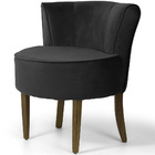 Poltrona Olivia Base Madeira Suede Preto