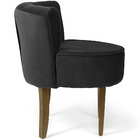 Poltrona Olivia Base Madeira Suede Preto