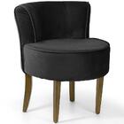 Poltrona Olivia Base Madeira Suede Preto