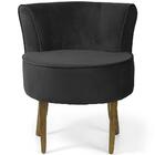 Poltrona Olivia Base Madeira Suede Preto