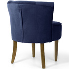 Poltrona Olivia Base Madeira Veludo Azul Royal