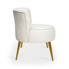 Poltrona Olivia Linho Bege B-298 Pes Palito Metalico Bronze -