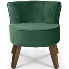 Poltrona Olivia Pés Madeira Suede Verde Esmeralda