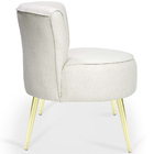 Poltrona Olivia Pés Palito Gold Algodão Marfin