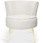 Poltrona Olivia Pés Palito Gold Algodão Marfin