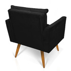 Poltrona Olivia Suede Pés Palito Castanho - Pallazio - Preto