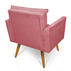 Poltrona Olivia Suede Rosê Pés Palito Castanho - Pallazio