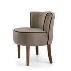 Poltrona Olivia Veludo Bege B-68 Base De Madeira - D'rossi