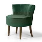 Poltrona Olivia Veludo Esmeralda D-506 Base De Madeira - D'ro