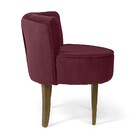 Poltrona Olivia Veludo Vermelho Bordô D-500 Base De Madeira -