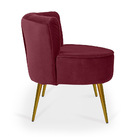 Poltrona Olivia Veludo Vermelho Bordô D-500 Pés Metálico Bron