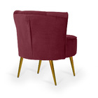 Poltrona Olivia Veludo Vermelho Bordô D-500 Pés Metálico Bron