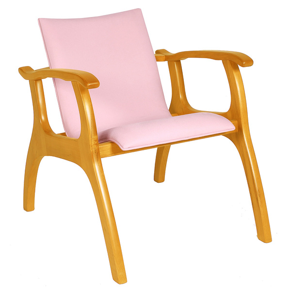 Poltrona Onda Decorativa Sala Escritório Rose Quartzo Luxo -