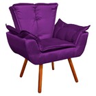 Poltrona Opala Acetinado P?s Palito Castanho D'rossi - Roxo