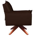 Poltrona Opala Base Giratória Amamentação Suede Marrom