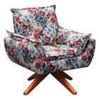 Poltrona Opala Base Giratória De Madeira Amamentação Estampad