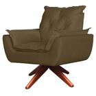 Poltrona Opala Base Giratória De Madeira Amamentação Suede Be