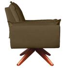 Poltrona Opala Base Giratória De Madeira Amamentação Suede Be