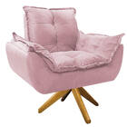 Poltrona Opala Base Giratória De Madeira Corano - Doce Sonho