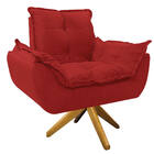 Poltrona Opala Base Giratória De Madeira Corano - Doce Sonho