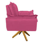 Poltrona Opala Base Giratória De Madeira Corano Pink - Doce S