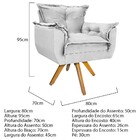 Poltrona Opala Base Giratória De Madeira Suede Branco - Doce