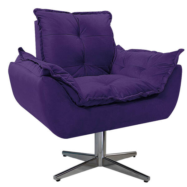 Poltrona Opala Base Giratória De Metal Corano - Doce Sonho Mó